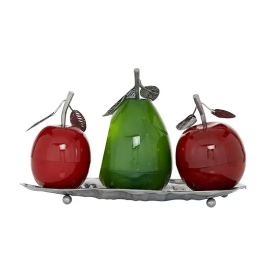 Multi Iron Traditional Decorative Fruit with Tray, 11" x 18" x 10" {7}