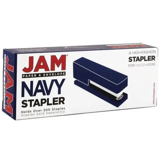 JAM Paper Desk Stapler & Staples Set Navy/Blue {5}