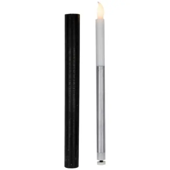 9.5" Solid Black LED Flickering Flameless Halloween Taper Candles, 4ct. {7}