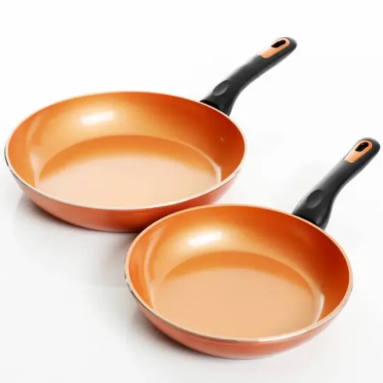 Gibson Home&reg; Hummington 2-Piece Metallic Copper Aluminum Frying Pan Set {1}