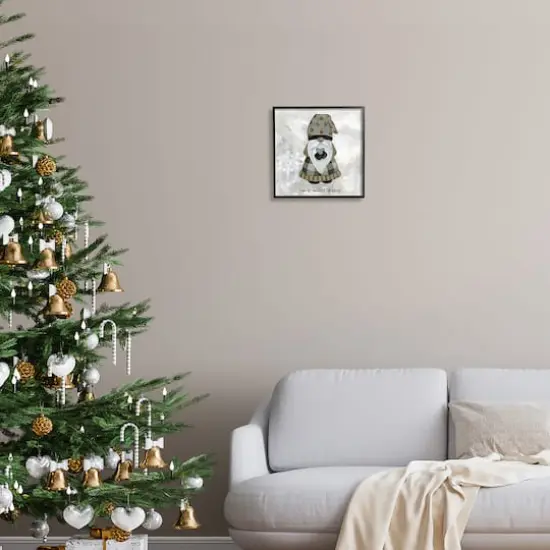 Stupell Industries Home Sweet Gnome Winter Snowflakes Framed Giclee Art Black {3}