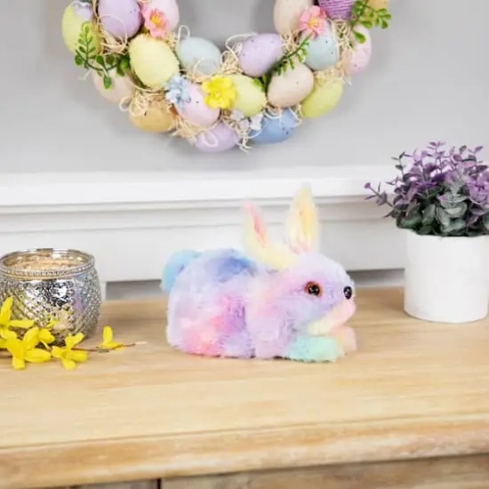 7" Multicolor Plush Pastel Easter Bunny Figurine {4}