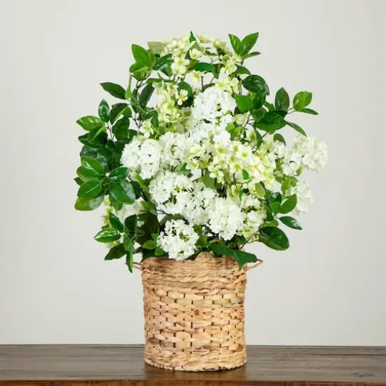 2.5ft. Artificial Mixed Flower Arrangement in Hyacinth Weave Basket {4}