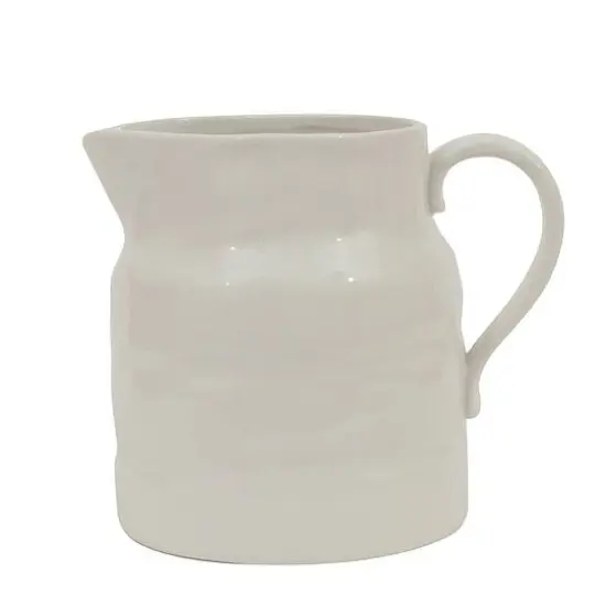 Hello Honey&reg; 8.5" White Vintage Reproduction Stoneware Pitcher {1}