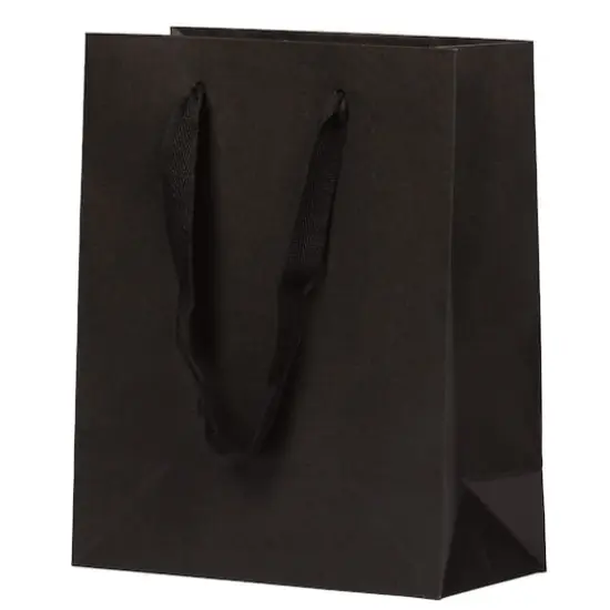 JAM Paper Medium Black Matte Heavy Duty Kraft Gift Bags, 3ct. {4}