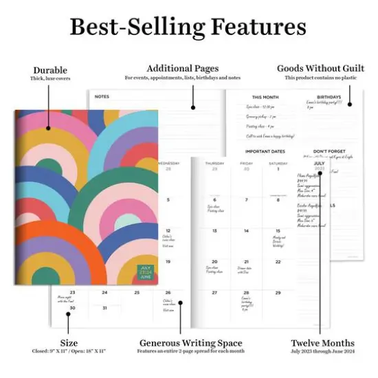 TF Publishing 2023-2024 Concentric Large Monthly Planner {6}