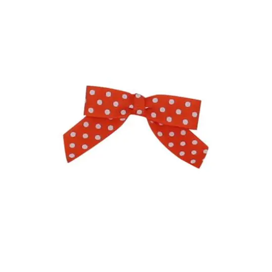 JAM Paper 2.5" Grosgrain Polka Dot Twist Tie Bows, 100ct. Orange {1}