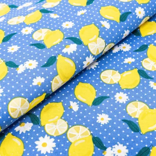 SINGER Lemons & Dots Cotton Fabric {3}