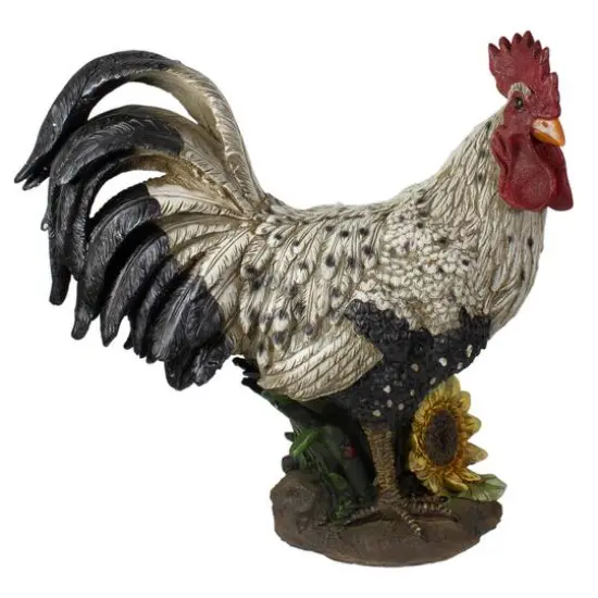 17" Standing Rooster Outdoor Garden Statue {1}