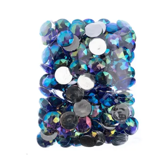 John Bead 20mm AB Acrylic Round Flat Back Rhinestones, 200ct. Purple AB {4}