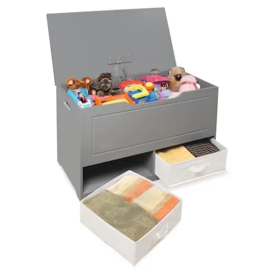 Badger Basket Gray Up & Down Toy & Storage Bench {4}