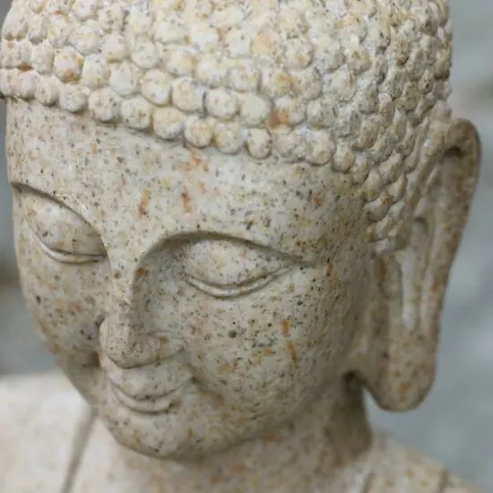 28" LED Lighted Praying Buddha Outdoor Water Fountain {7}