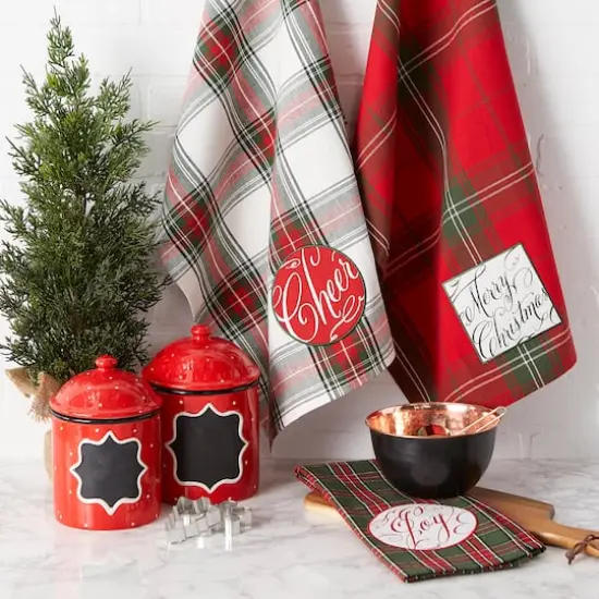 DII&reg; Joyful Wishes Embellished Dishtowel Set {9}