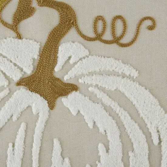 DII&reg; 70" White Pumpkin Embroidered Table Runner {5}