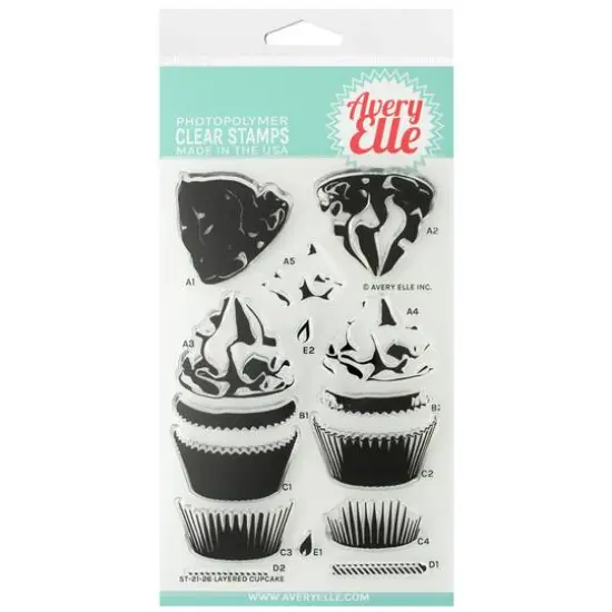 Avery Elle Layered Cupcake Clear Stamp Set {1}