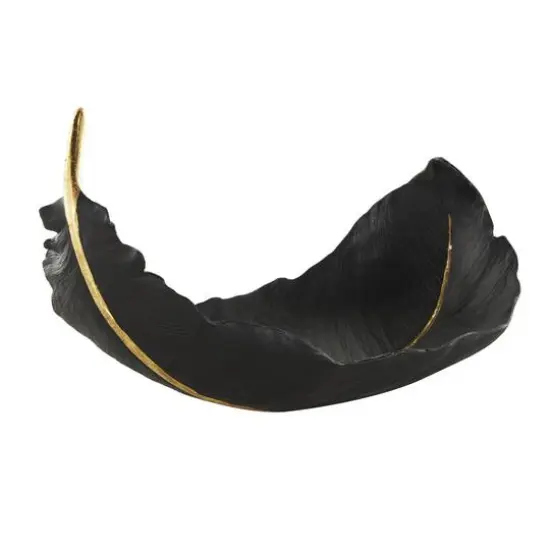 CosmoLiving by Cosmopolitan 13" Black Feather Decorative Bowl {7}