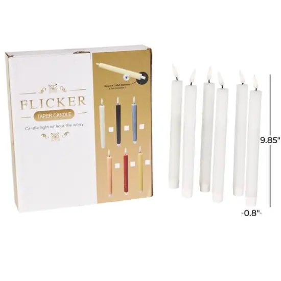 10" Flameless Wax Candles with Remote Control, 6ct. White {8}