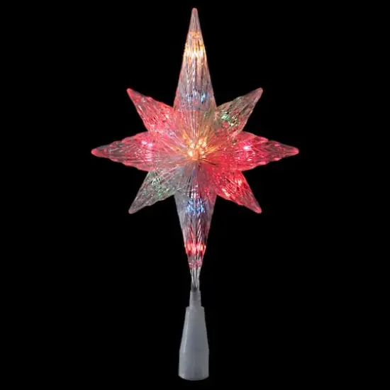 11" Lighted Clear Crystal Star of Bethlehem Tree Topper {3}