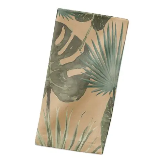 Tropical Palm Cotton Twill Napkin Beige {3}