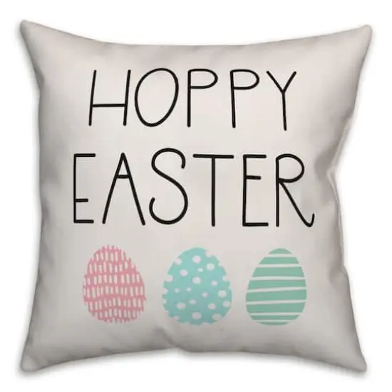 Hoppy Easter Eggs Throw Pillow {1}