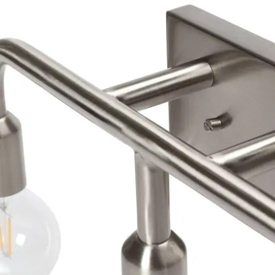 Hello Honey® Robert Stevenson Lighting Benson Exposed Bulb Metal 3-Light Vanity Brushed Nickel {7}