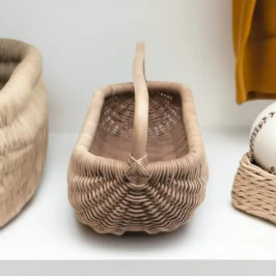 Hello Honey&reg; Natural Hand-Woven Rattan Basket with Handle {4}