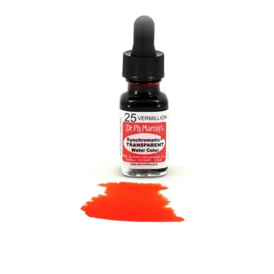 Dr. Ph. Martin's&reg; Synchromatic Transparent Watercolor, 0.5oz. 25 Vermillion {4}