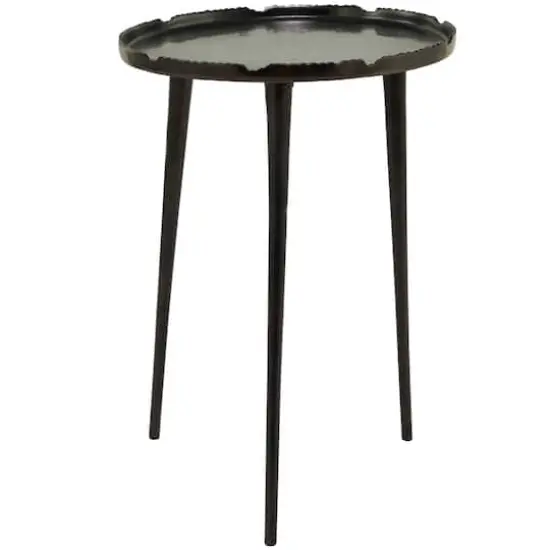 21" Aluminum Accent Table with Tray Top Black {1}