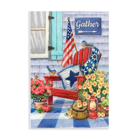 Stupell Industries Patriotic Porch View Wall Plaque Art {1}
