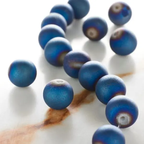 Blue Druzy Agate Stone Beads, 10mm by Bead Landing&trade; {3}