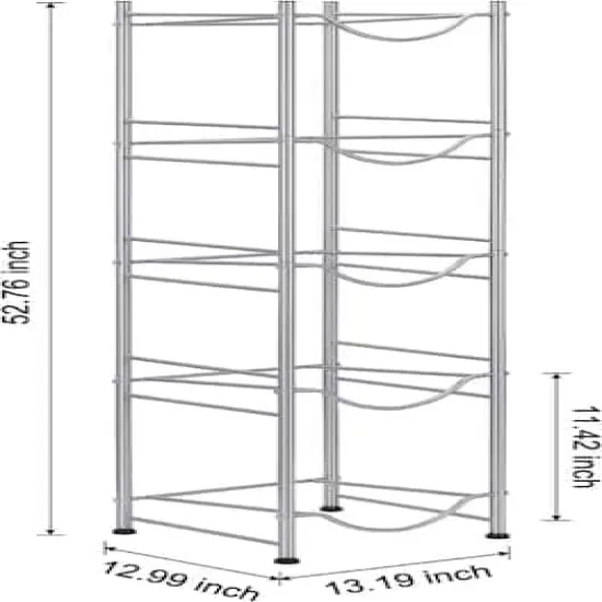 5gal. Water Jug Holder 5-Tier Storage Rack Silver {8}