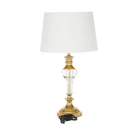 Gold Glass Glam Table Lamp, 27" x 15" x 15" {3}