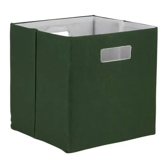 DII&reg; 13" Polyester Solid Storage Cube Hunter Green {1}