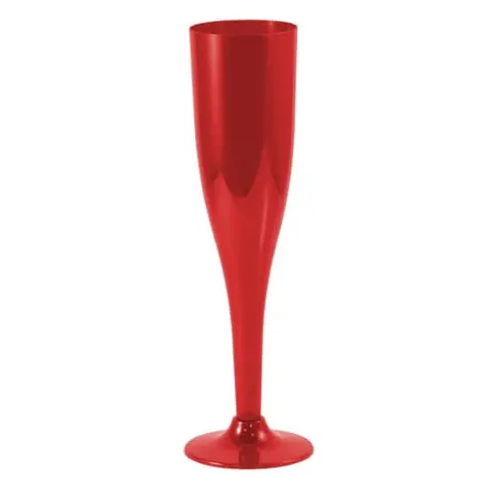 JAM Paper 5.5oz. Plastic Champagne Flutes, 20ct. Red {1}