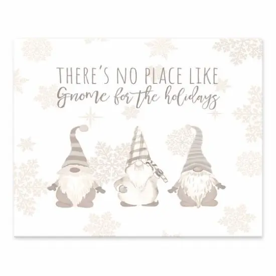 Gnome Holidays Silver Gold 10x8 Tabletop Canvas {1}
