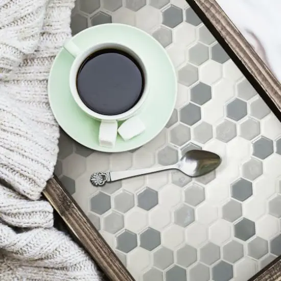 RoomMates Gray Hexagon Backsplash StickTiles&reg; {4}