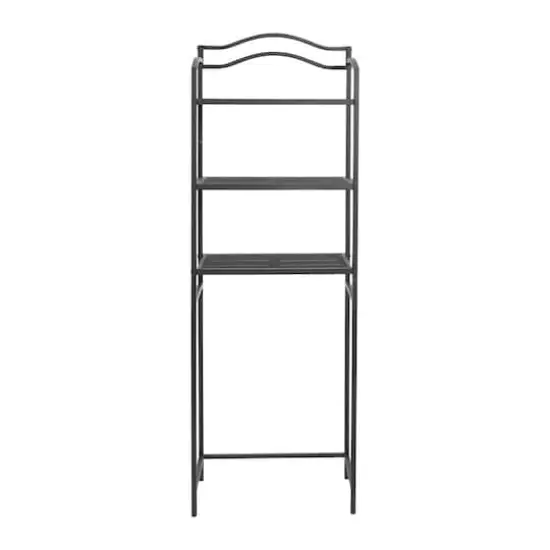 Household Essentials 3-Tier Metal Over the Toilet Shelf Gray {7}