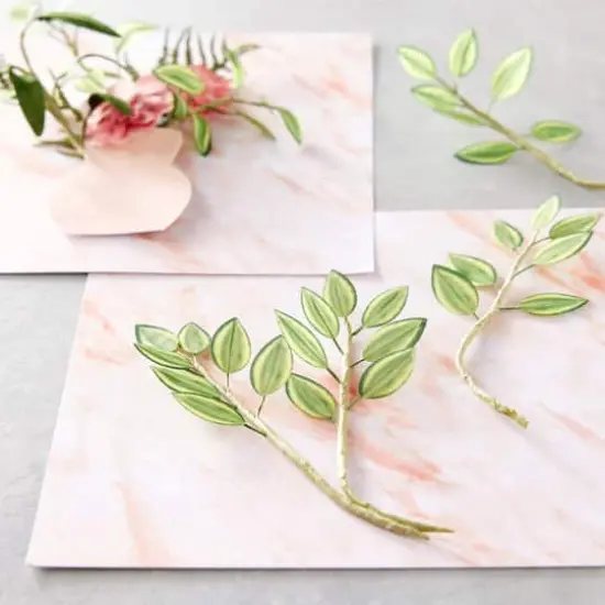 Green & Yellow Fabric Leaf Embellishments by Recollections&trade; {3}