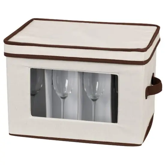Household Essentials Champagne Glassware Storage Box White {8}