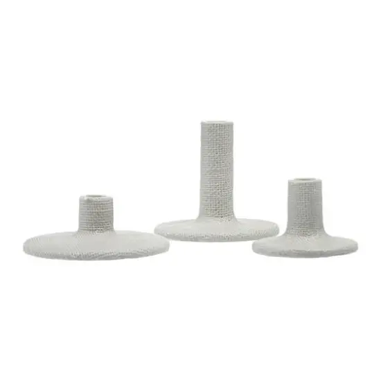 Hello Honey&reg; Stoneware Taper Candle Holders Set, 3ct. {1}