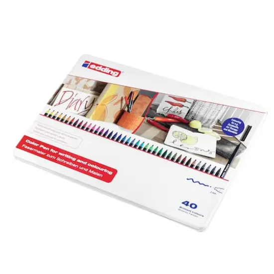 edding&reg; 1300 Color Fiber Pen Tin Set, 40ct. {1}