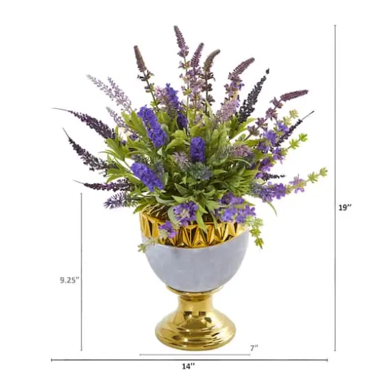 19" Lavender Arrangement in Decorative Urn {3}