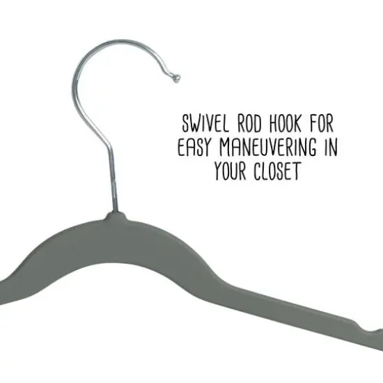 Honey Can Do Gray Slim Profile Rubber Kids Hangers, 10ct. {5}