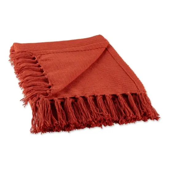 DII&reg; Vintage Red Solid Ribbed Throw {1}