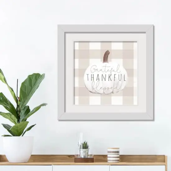 White Pumpkin White Framed Print Wall Art {4}