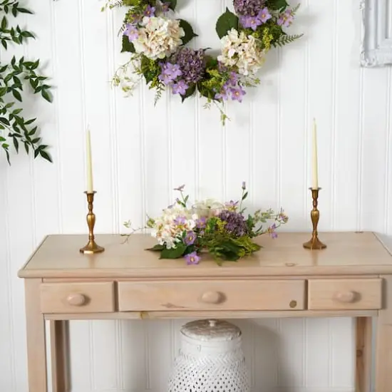 7" Purple Hydrangea Candelabrum {3}