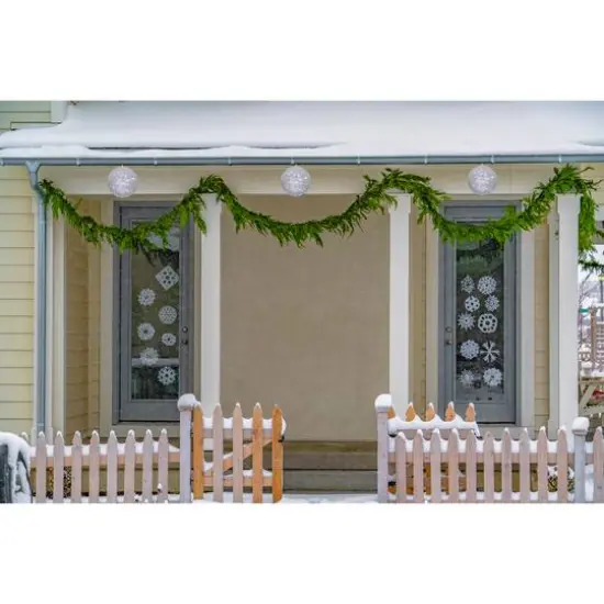 6" Clear LED Hanging Crystal Sphere Ball Outdoor Decoration {3}