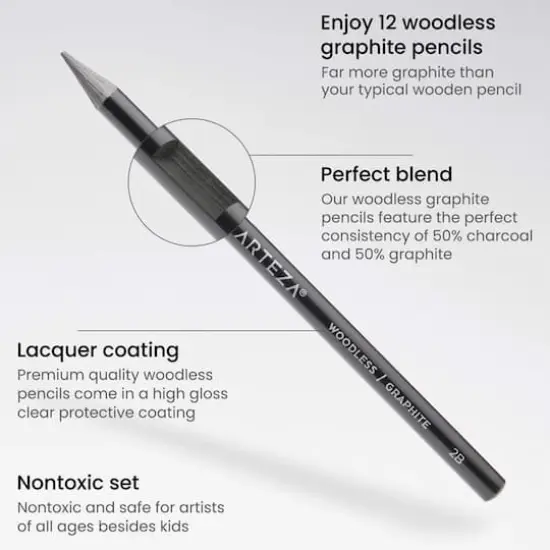 Arteza&reg; 12 Piece Woodless Graphite Pencils {5}