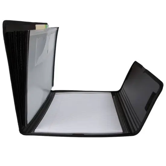 JAM Paper Black Padfolio with Expanding File {4}