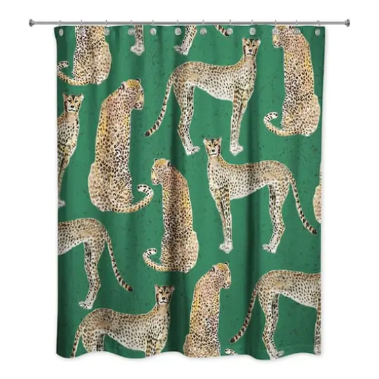 Cheetah Shower Curtain Green {3}